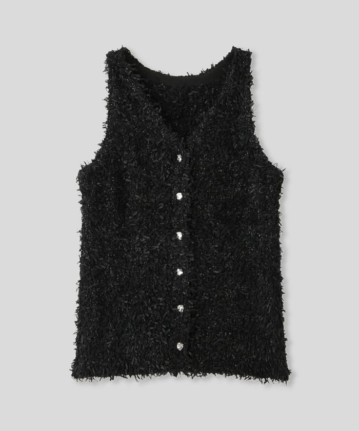 アメリカンスリーブ Vネック 2WAY フェザー レイヤード ファーベスト  海外系 きれいめ 韓国風 韓国系 スタイル盛れ KINO THE KEI