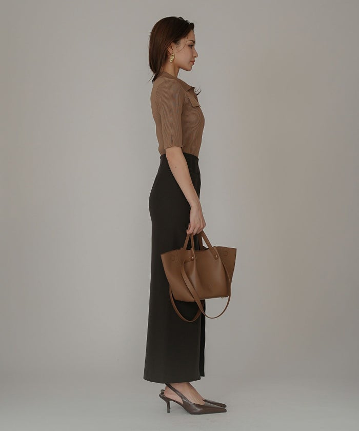 ペンシルスカート ツイル ナローシルエット スリット入り カジュアル エレガント 海外系 きれいめ 韓国風 韓国系 スタイル盛れ KINO THE KEI