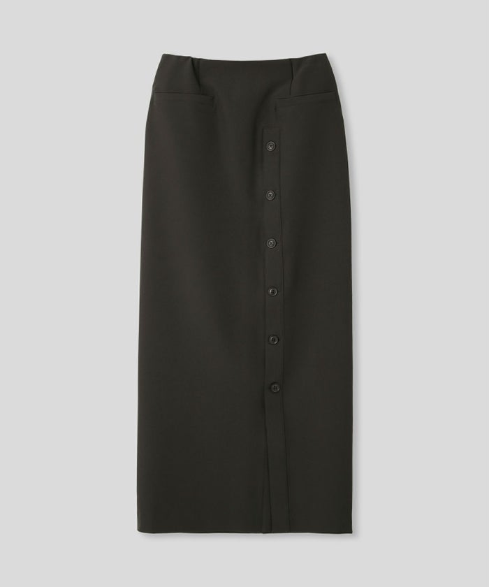 ペンシルスカート ツイル ナローシルエット スリット入り カジュアル エレガント 海外系 きれいめ 韓国風 韓国系 スタイル盛れ KINO THE KEI