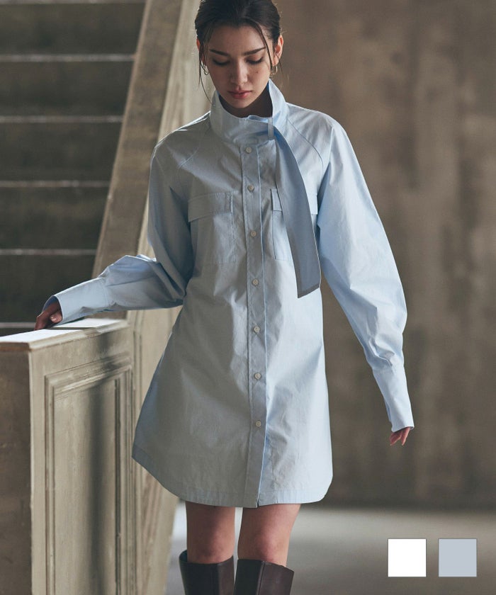 長め丈 韓国風 韓国系 カジュアル エレガント 海外系 きれいめ 細見え カジュアル スタイル盛れ KINO THE KEI タイデザイン シャツ ジャケット KINO THE KEI