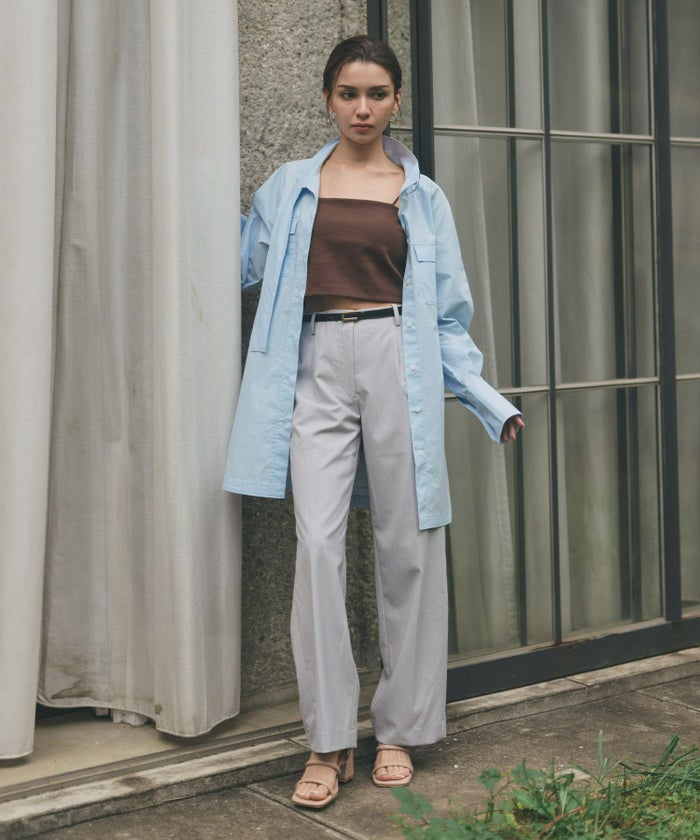 ストリート ストカジ ボーイッシュ メンズライク ロングシャツ チュニック ミニワンピ 長め丈 韓国風 韓国系 カジュアル エレガント 海外系 きれいめ 細見え カジュアル スタイル盛れ KINO THE KEI