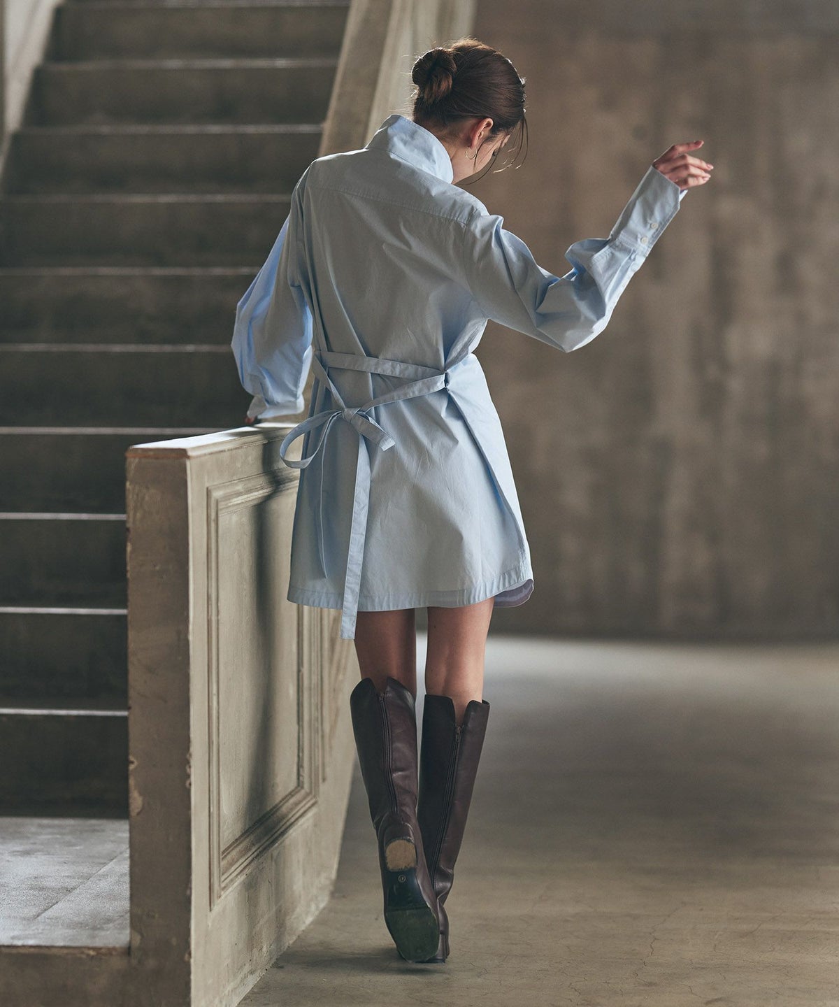 ストリート ストカジ ボーイッシュ メンズライク ロングシャツ チュニック ミニワンピ 長め丈 韓国風 韓国系 カジュアル エレガント 海外系 きれいめ 細見え カジュアル スタイル盛れ KINO THE KEI