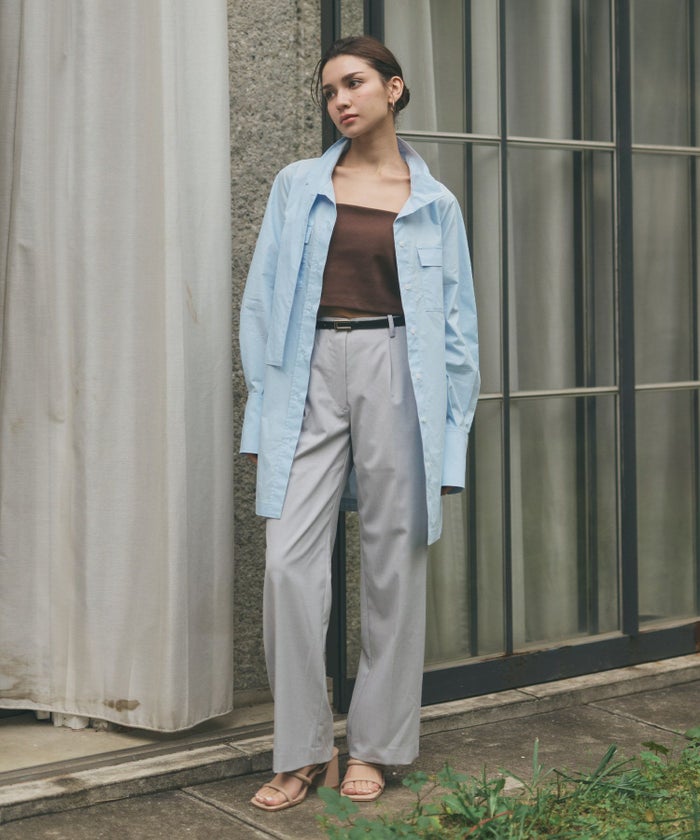 ストリート ストカジ ボーイッシュ メンズライク ロングシャツ チュニック ミニワンピ 長め丈 韓国風 韓国系 カジュアル エレガント 海外系 きれいめ 細見え カジュアル スタイル盛れ KINO THE KEI