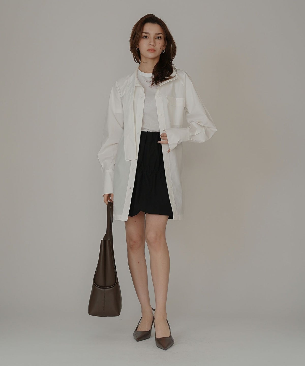 ストリート ストカジ ボーイッシュ メンズライク ロングシャツ チュニック ミニワンピ 長め丈 韓国風 韓国系 カジュアル エレガント 海外系 きれいめ 細見え カジュアル スタイル盛れ KINO THE KEI