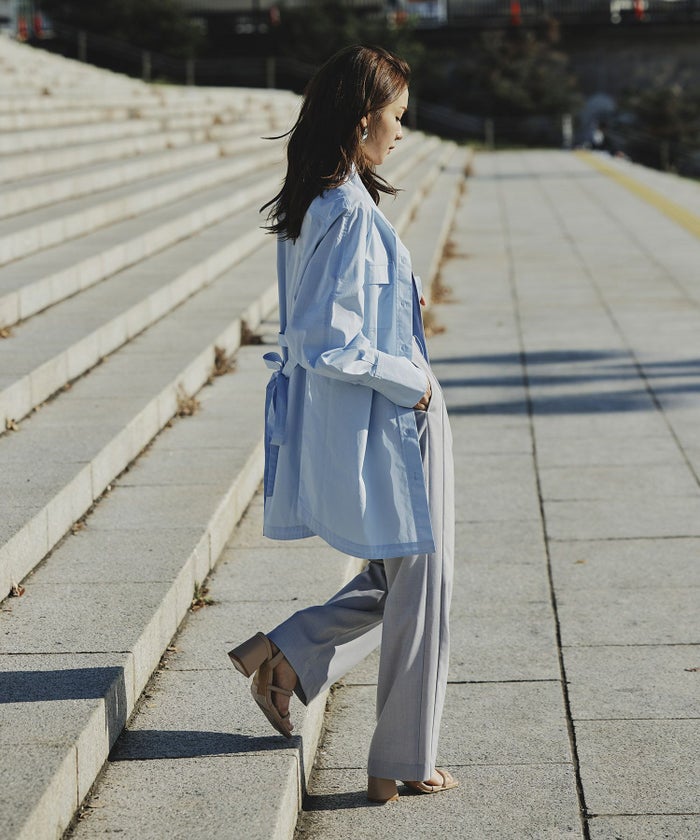 ストリート ストカジ ボーイッシュ メンズライク ロングシャツ チュニック ミニワンピ 長め丈 韓国風 韓国系 カジュアル エレガント 海外系 きれいめ 細見え カジュアル スタイル盛れ KINO THE KEI