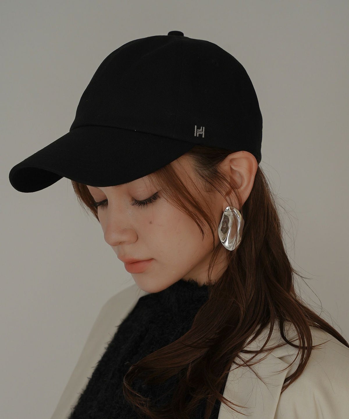 ストリート ストカジ ボーイッシュ メンズライク エレガント 海外系 きれいめ 韓国風 韓国系 スタイル盛れ KINO THE KEI ポイント刺繍 バイザー キャップ KINO THE KEI