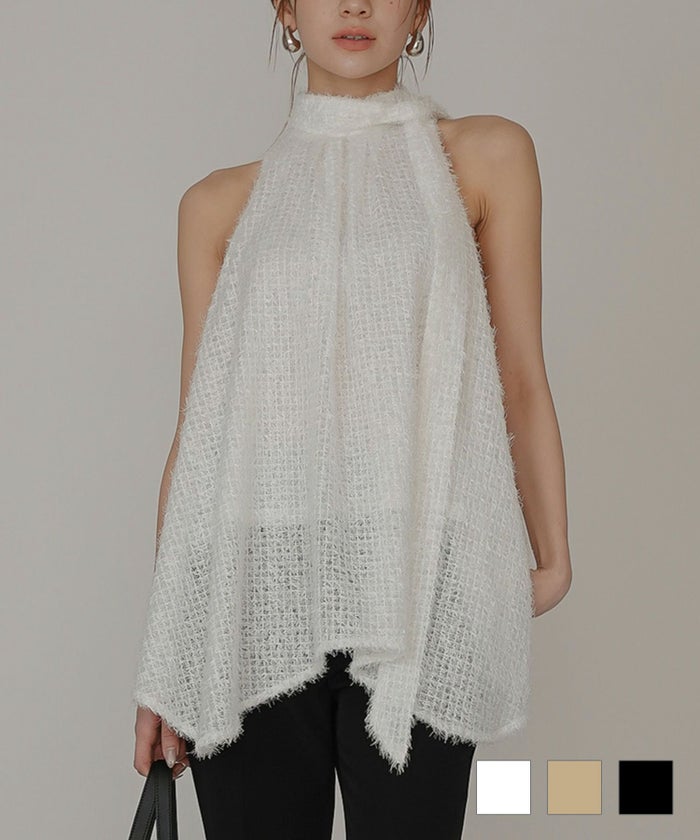 シアー フェザー アメスリ 2WAY タイブラウス KINO THE KEI