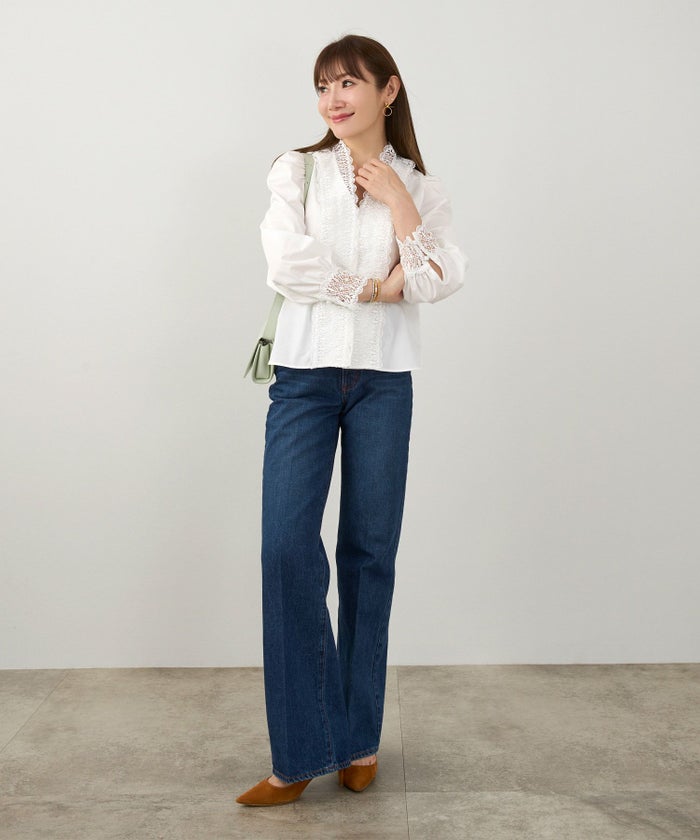 手洗い可 オケージョン 大人可愛い 上品 きれいめ オフィス 大人カジュアル フェミニン 白黒 ジョイントスペース