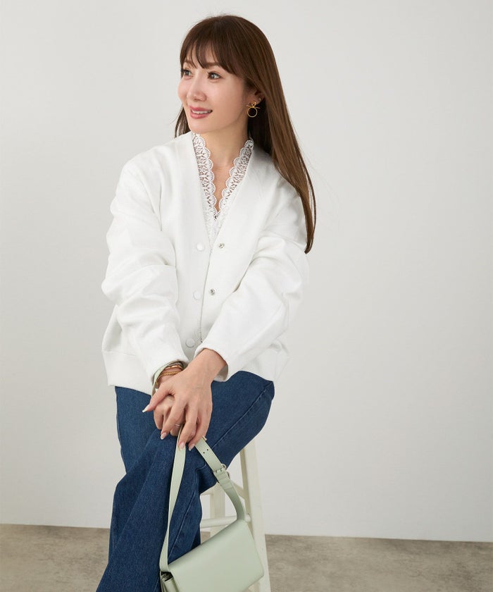 手洗い可 オケージョン 大人可愛い 上品 きれいめ オフィス 大人カジュアル フェミニン 白黒 ジョイントスペース