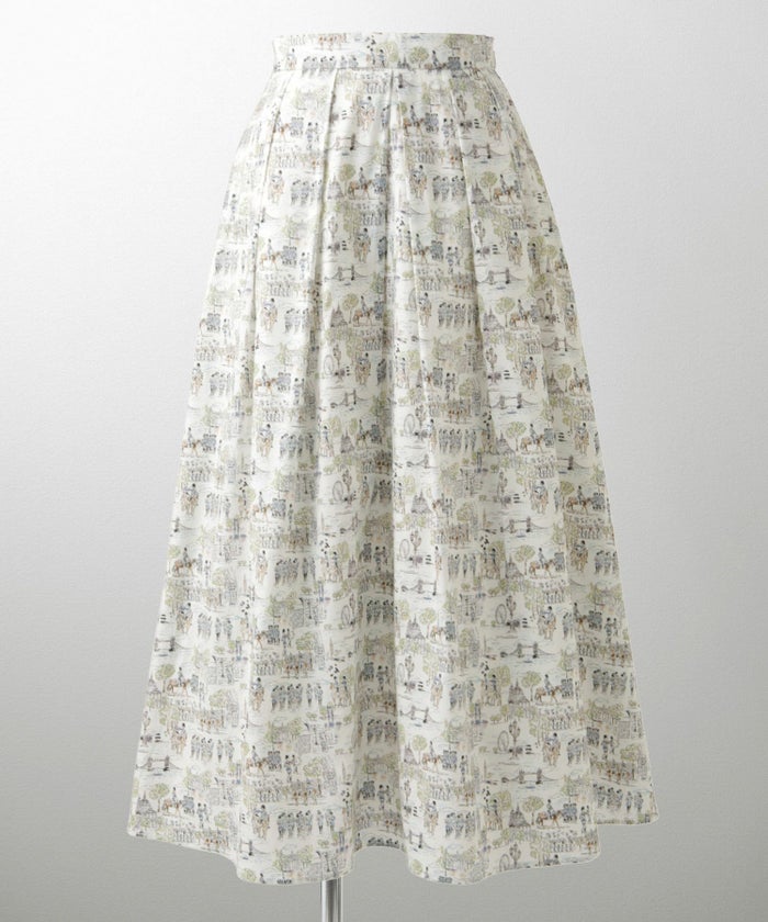 スカート ボトムス レディース ファッション 膝下丈 かわいい きれいめ 柄 リバティ ウォッシャブル 春秋 ジョイントスペース