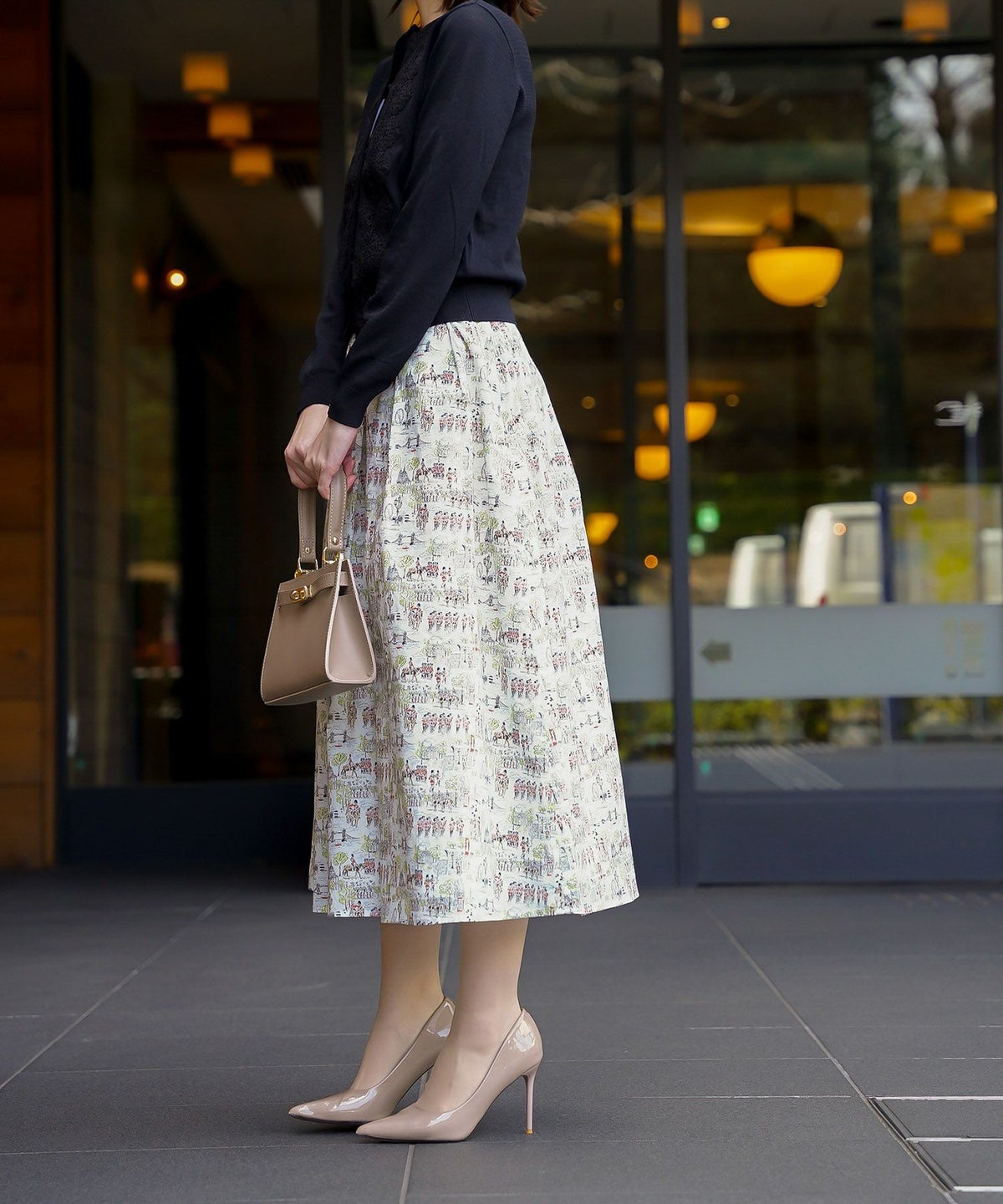 スカート ボトムス レディース ファッション 膝下丈 かわいい きれいめ 柄 リバティ ウォッシャブル 春秋 ジョイントスペース