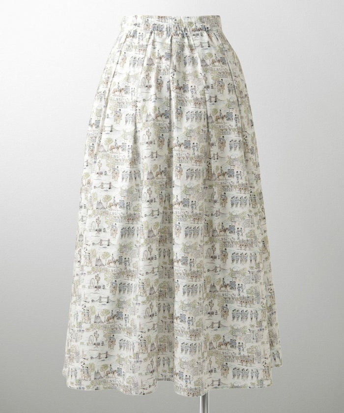 スカート ボトムス レディース ファッション 膝下丈 かわいい きれいめ 柄 リバティ ウォッシャブル 春秋 ジョイントスペース