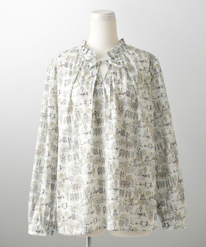 トップス ブラウス レディース ファッション かわいい きれいめ 柄 リバティ ウォッシャブル 春秋 ジョイントスペース