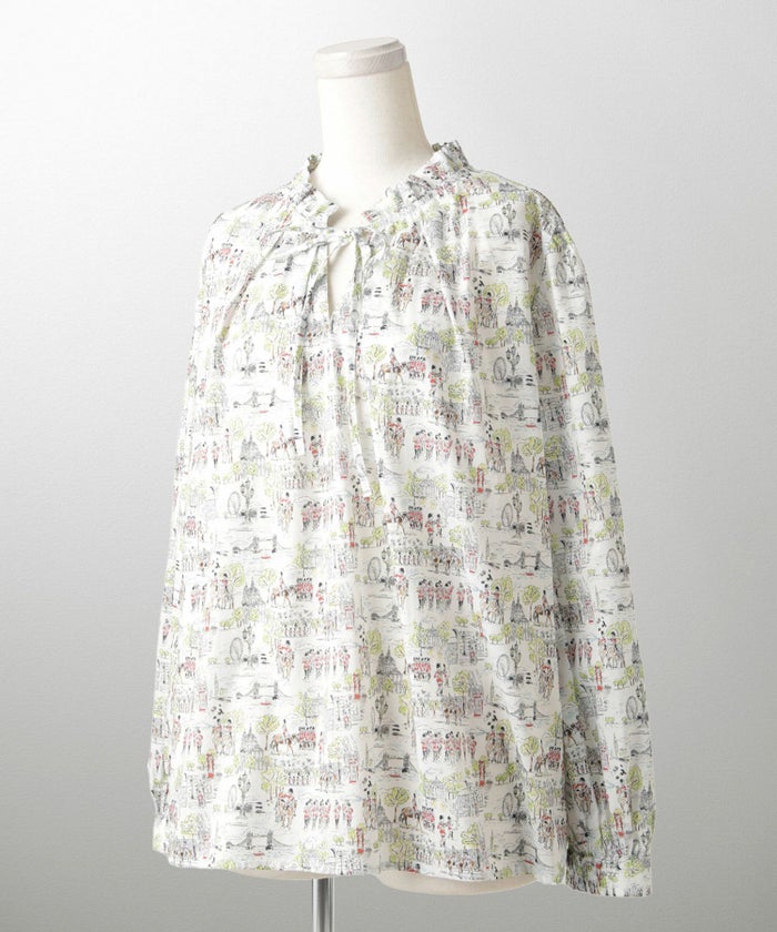 トップス ブラウス レディース ファッション かわいい きれいめ 柄 リバティ ウォッシャブル 春秋 ジョイントスペース