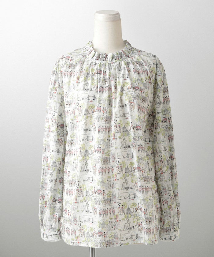 トップス ブラウス レディース ファッション かわいい きれいめ 柄 リバティ ウォッシャブル 春秋 ジョイントスペース