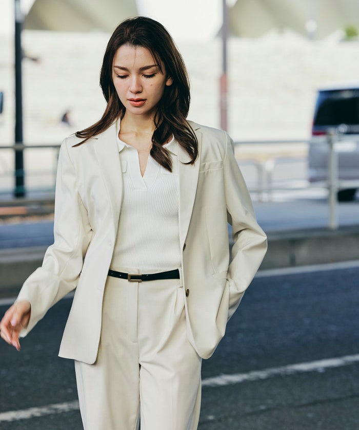 袖スリット 裏地 お洒落 可愛い メンズライク カジュアル シンプル スーツジャケット カジュアル エレガント 海外系 きれいめ 韓国風 韓国系 スタイル盛れ KINO THE KE