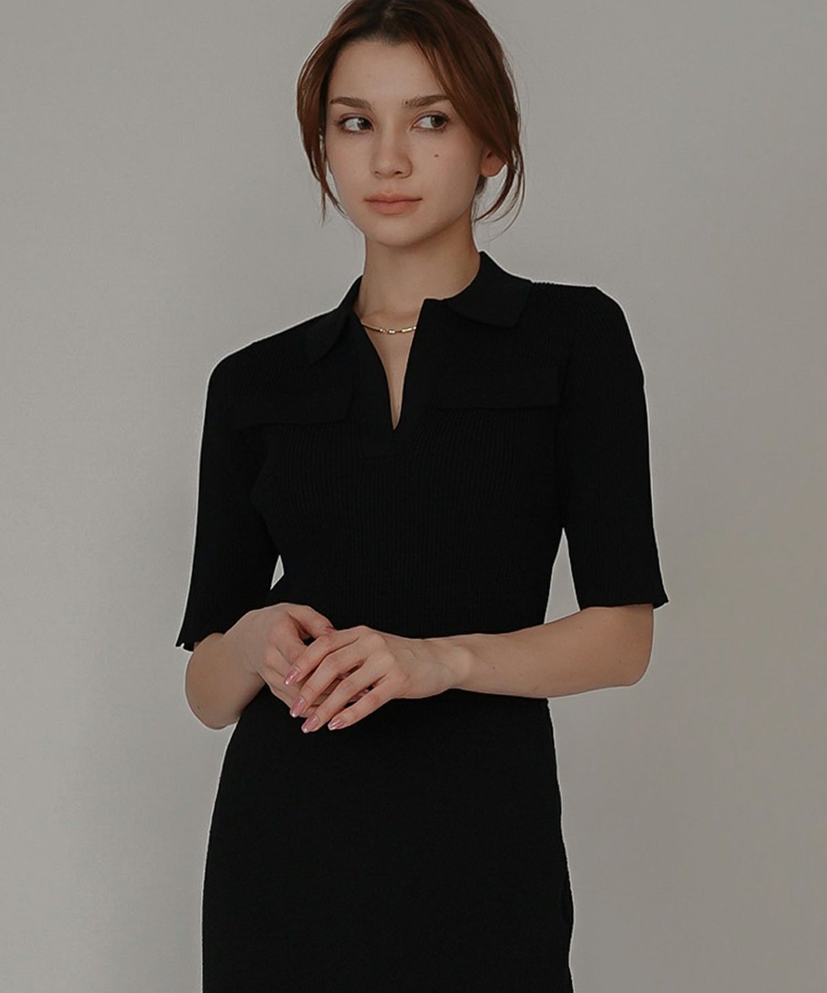 サマーニット スリット入り シンプル 大人可愛い きれいめ カジュアル 通勤 通学 涼しい 快適 無地 Tシャツ風 ニットポロ 上品 体型カバー 大人女子 夏服 海外系 きれいめ 韓国風 韓国系 スタイル盛れ KINO THE KEI