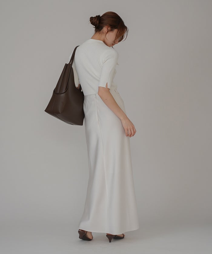 サマーニット スリット入り シンプル 大人可愛い きれいめ カジュアル 通勤 通学 涼しい 快適 無地 Tシャツ風 ニットポロ 上品 体型カバー 大人女子 夏服 海外系 きれいめ 韓国風 韓国系 スタイル盛れ KINO THE KEI