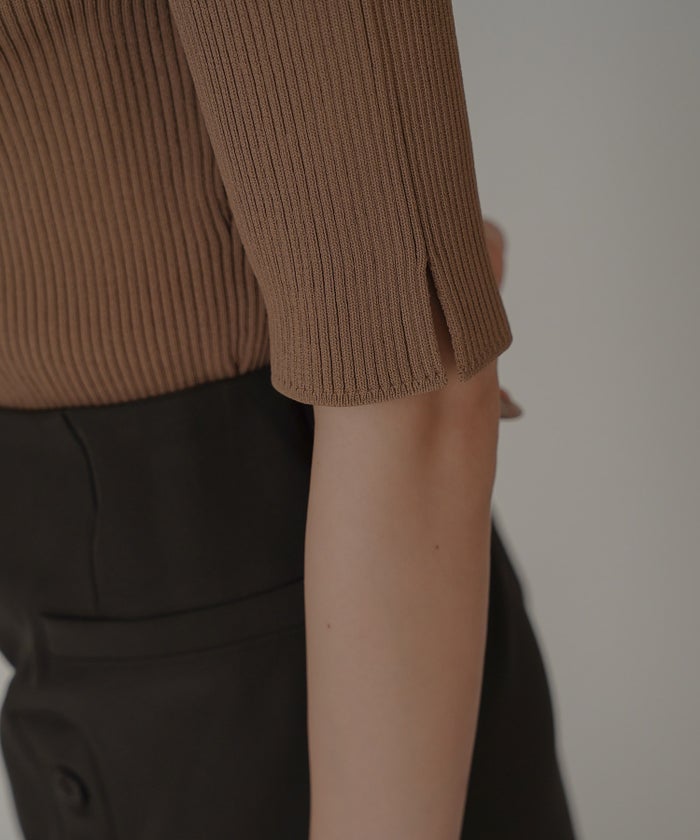 サマーニット スリット入り シンプル 大人可愛い きれいめ カジュアル 通勤 通学 涼しい 快適 無地 Tシャツ風 ニットポロ 上品 体型カバー 大人女子 夏服 海外系 きれいめ 韓国風 韓国系 スタイル盛れ KINO THE KEI