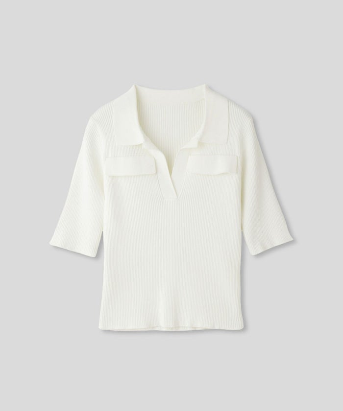 サマーニット スリット入り シンプル 大人可愛い きれいめ カジュアル 通勤 通学 涼しい 快適 無地 Tシャツ風 ニットポロ 上品 体型カバー 大人女子 夏服 海外系 きれいめ 韓国風 韓国系 スタイル盛れ KINO THE KEI