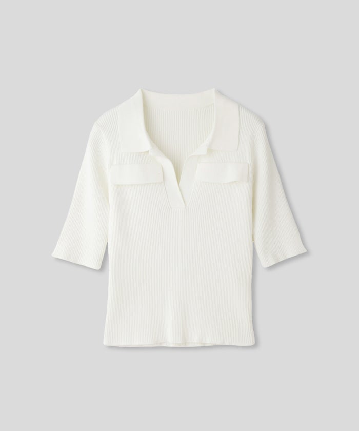 サマーニット スリット入り シンプル 大人可愛い きれいめ カジュアル 通勤 通学 涼しい 快適 無地 Tシャツ風 ニットポロ 上品 体型カバー 大人女子 夏服 海外系 きれいめ 韓国風 韓国系 スタイル盛れ KINO THE KEI