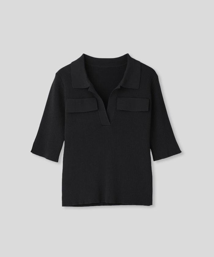 サマーニット スリット入り シンプル 大人可愛い きれいめ カジュアル 通勤 通学 涼しい 快適 無地 Tシャツ風 ニットポロ 上品 体型カバー 大人女子 夏服 海外系 きれいめ 韓国風 韓国系 スタイル盛れ KINO THE KEI