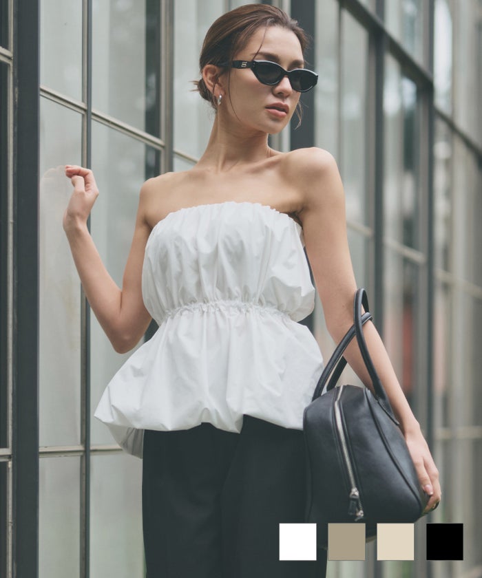 お出かけ 普段使い 韓国 トレンド 可愛い 大人 大人女子 大人可愛い 通学 学生 女子会 パーティー 着回し デイリー レイヤード インスタ映え 体型カバー 綺麗め 細見え オフショル KINO THE KEI 2WAY パフィー ドロスト ベアトップス KINO THE KEI