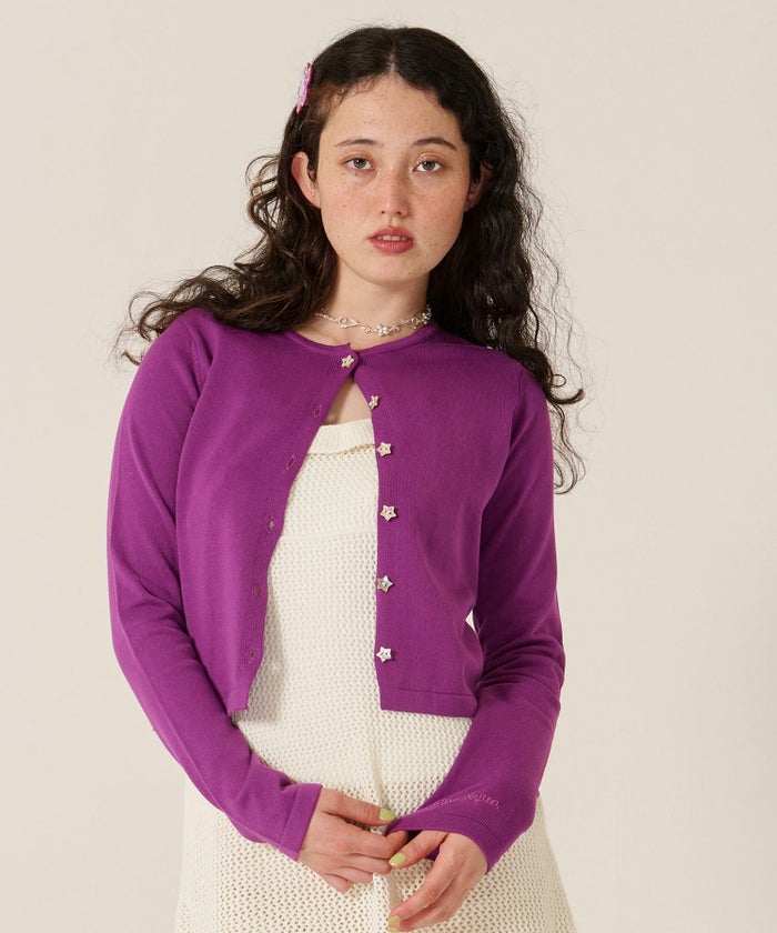 スター/ボタン/カーディガン