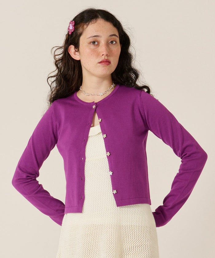 スター/ボタン/カーディガン