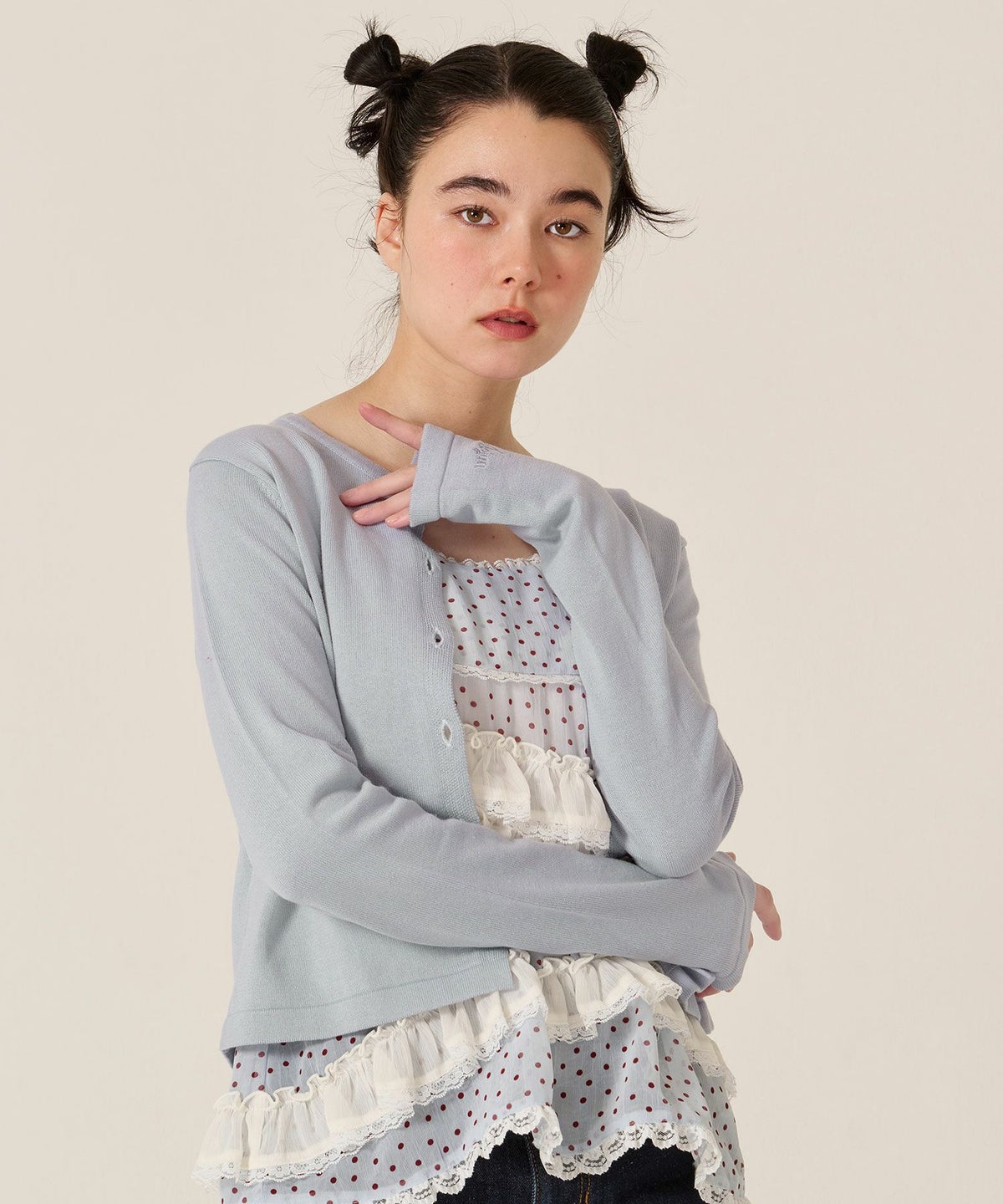 スター/ボタン/カーディガン