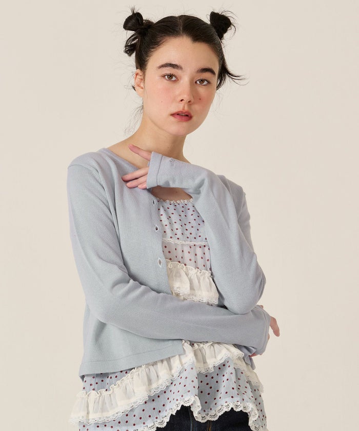 スター/ボタン/カーディガン