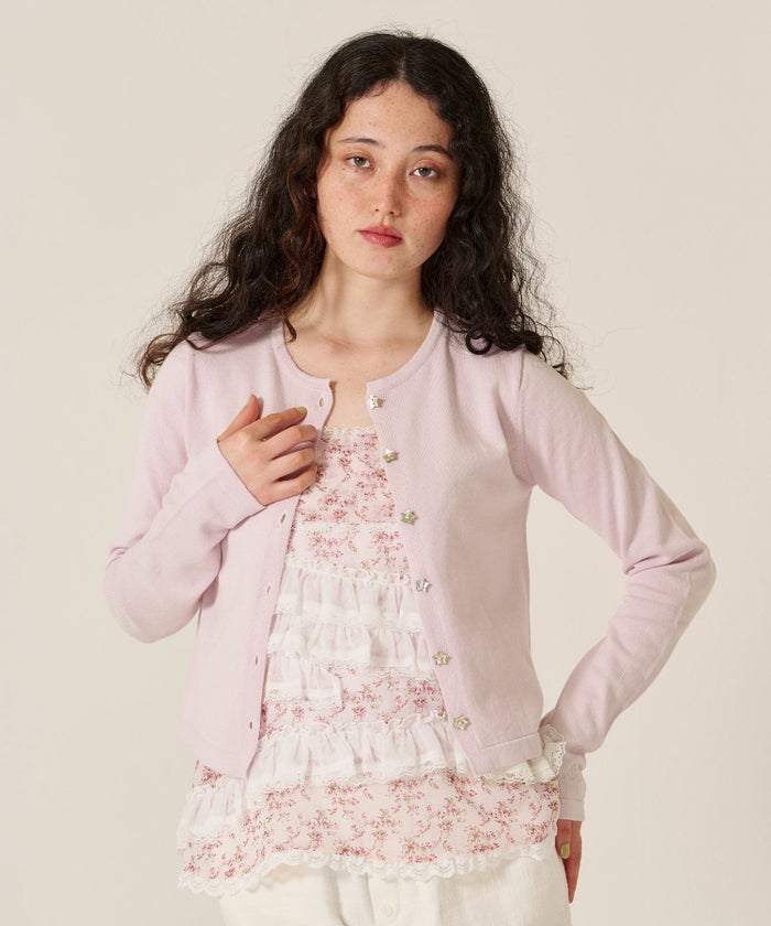 スター/ボタン/カーディガン