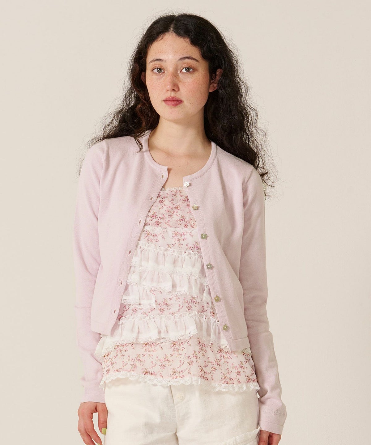 スター/ボタン/カーディガン