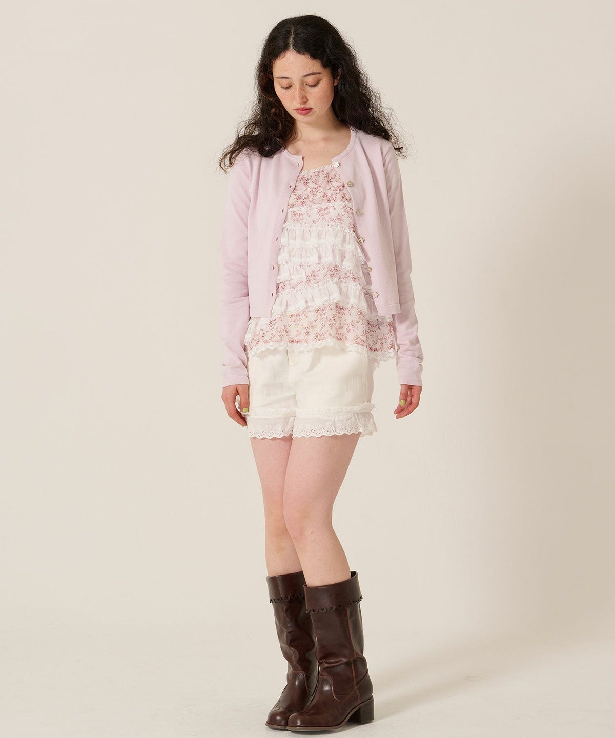 スター/ボタン/カーディガン