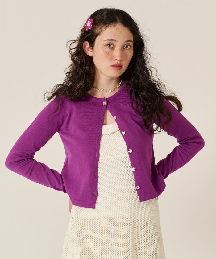 スター/ボタン/カーディガン