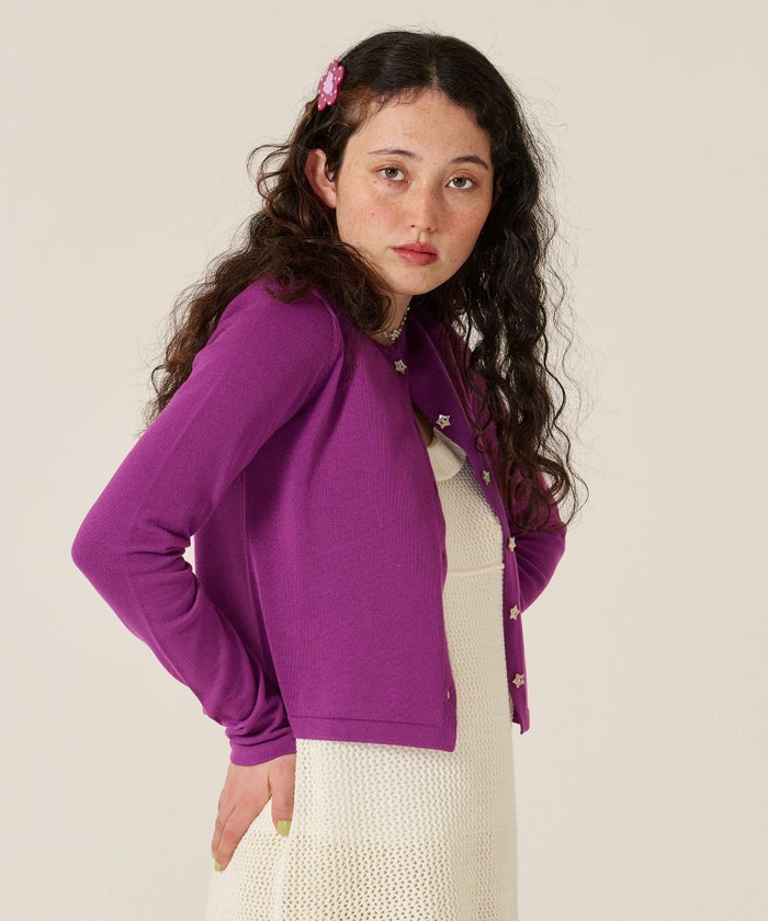 スター/ボタン/カーディガン