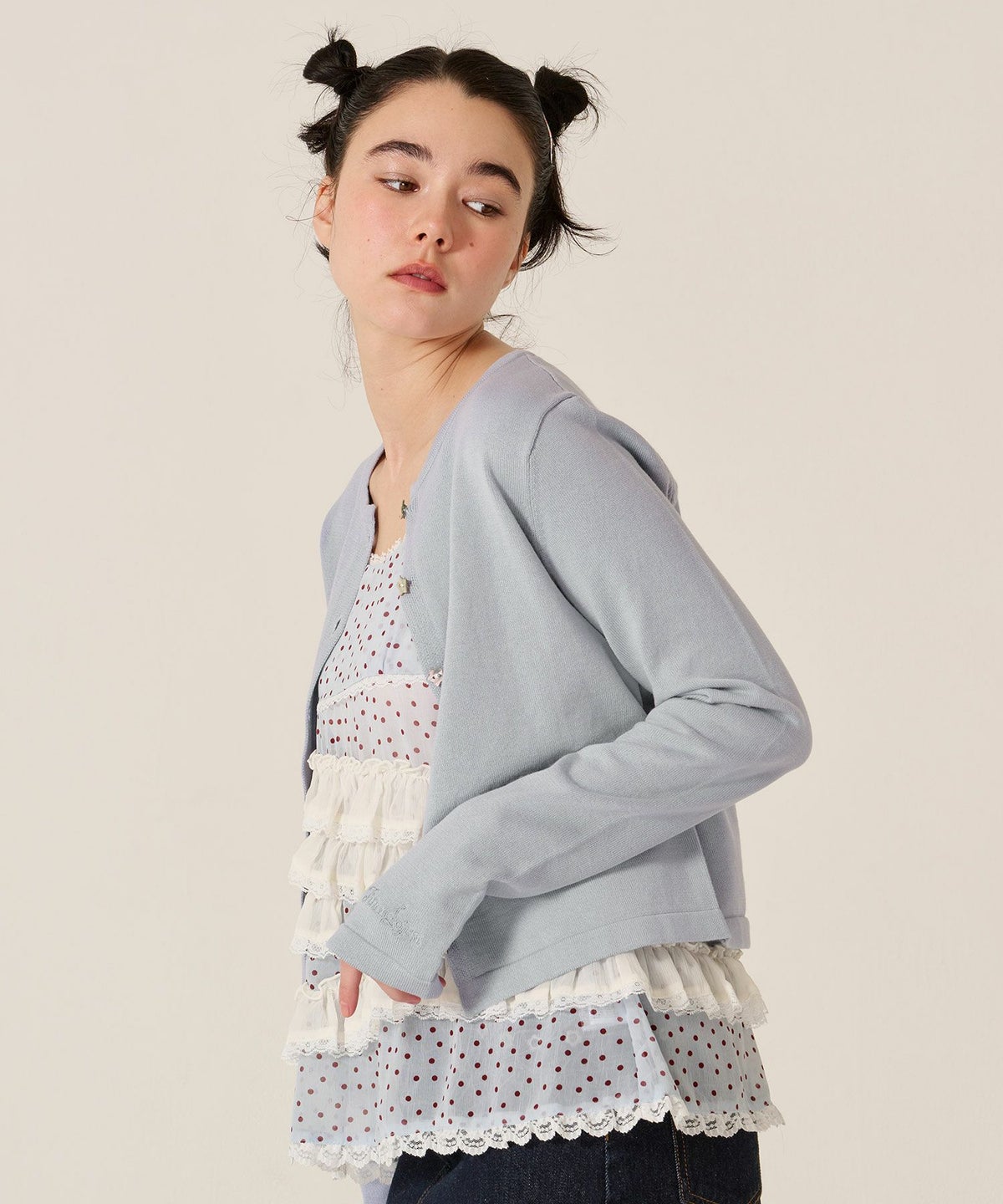 スター/ボタン/カーディガン