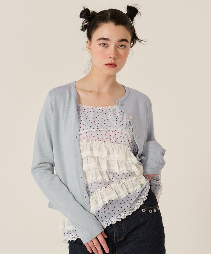 スター/ボタン/カーディガン