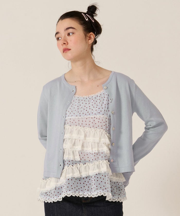 スター/ボタン/カーディガン