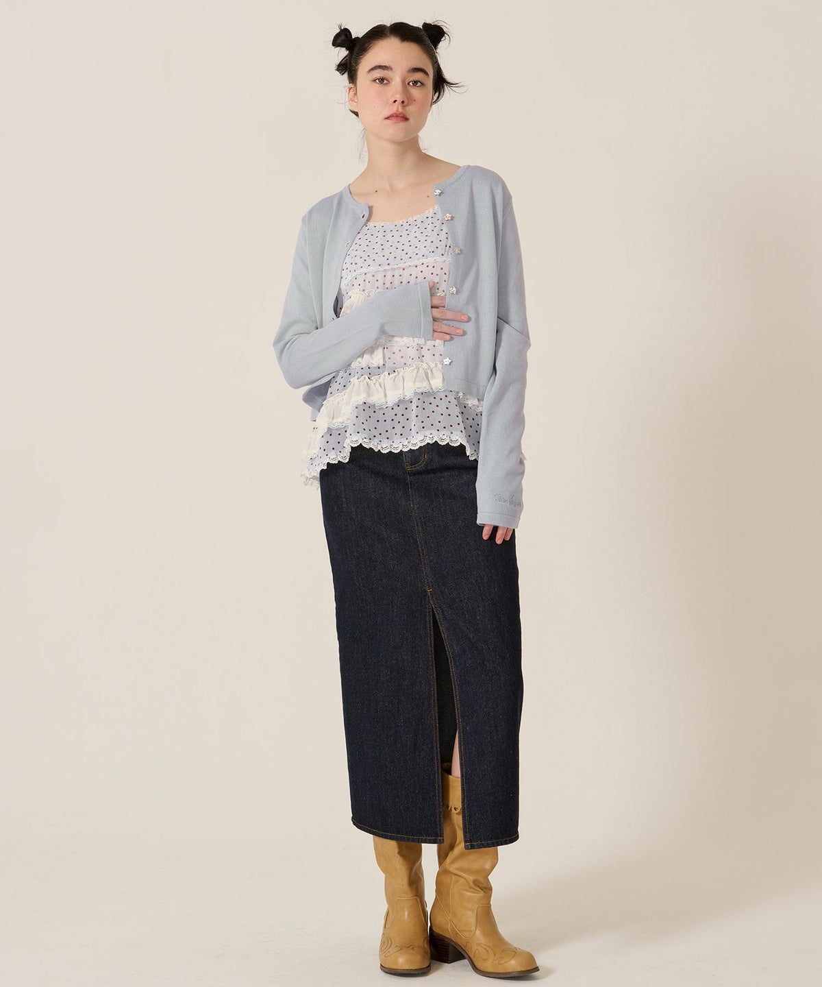 スター/ボタン/カーディガン