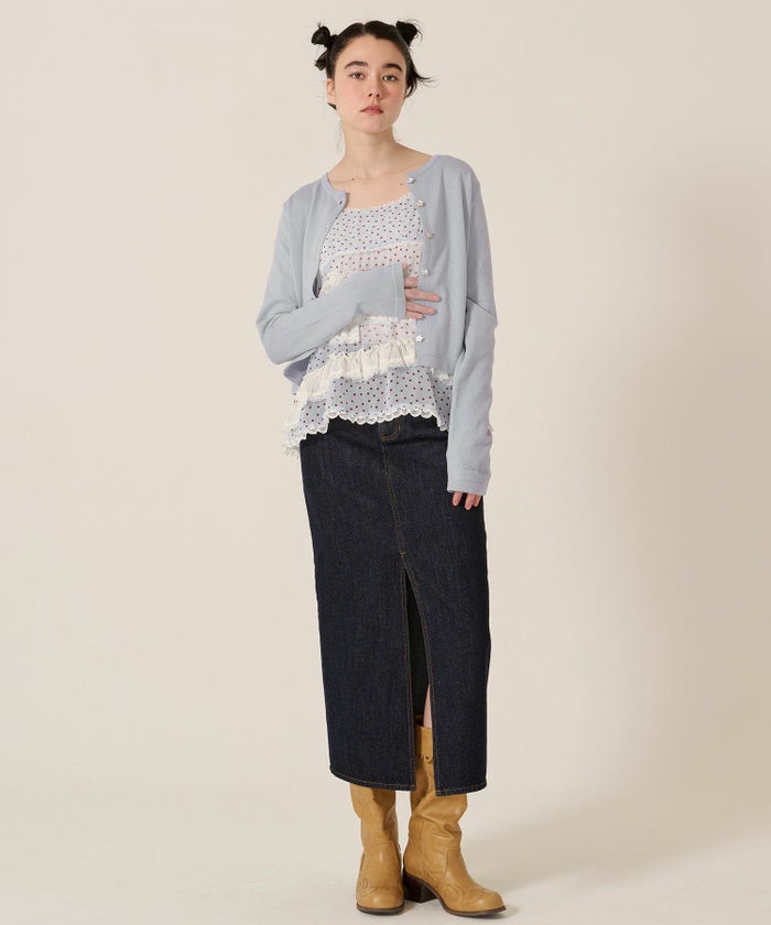 スター/ボタン/カーディガン