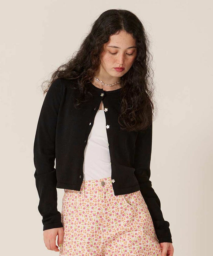 スター/ボタン/カーディガン