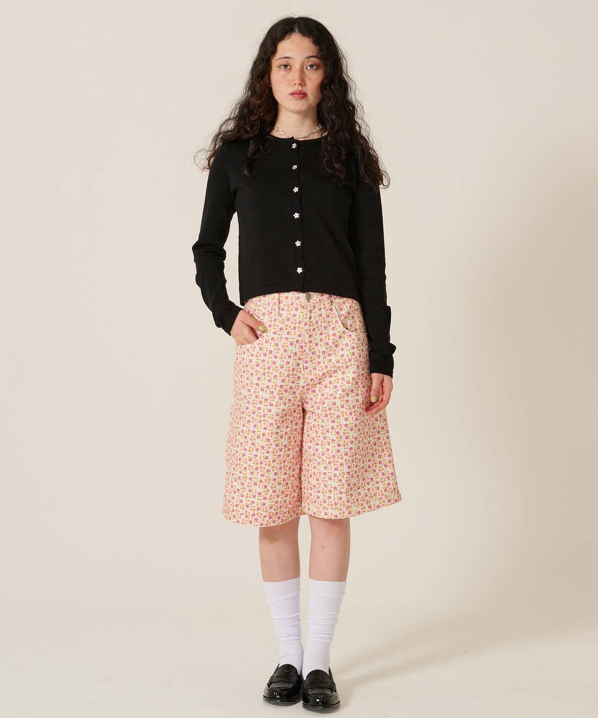 スター/ボタン/カーディガン