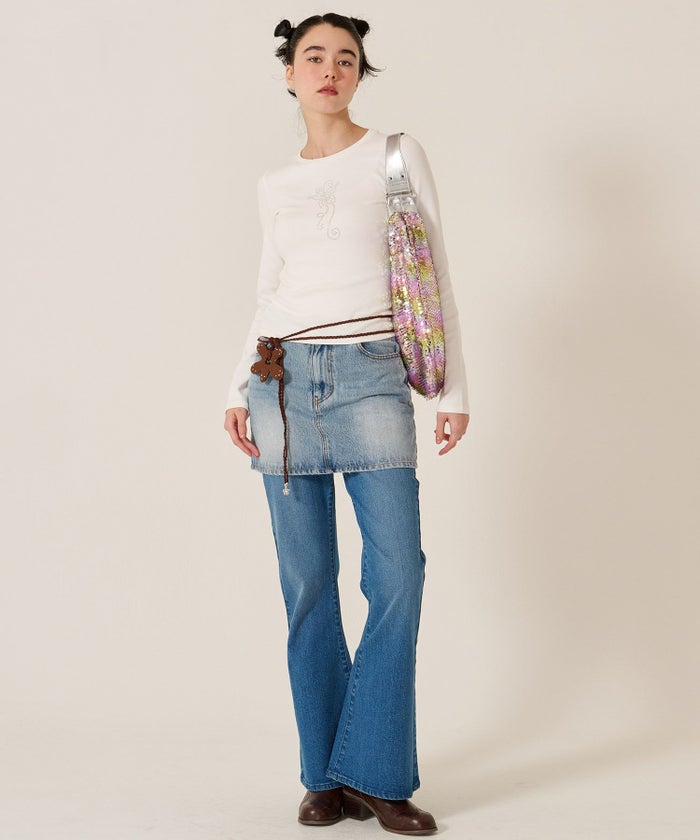 バタフライ/スタッズ/ロンT/カットソー