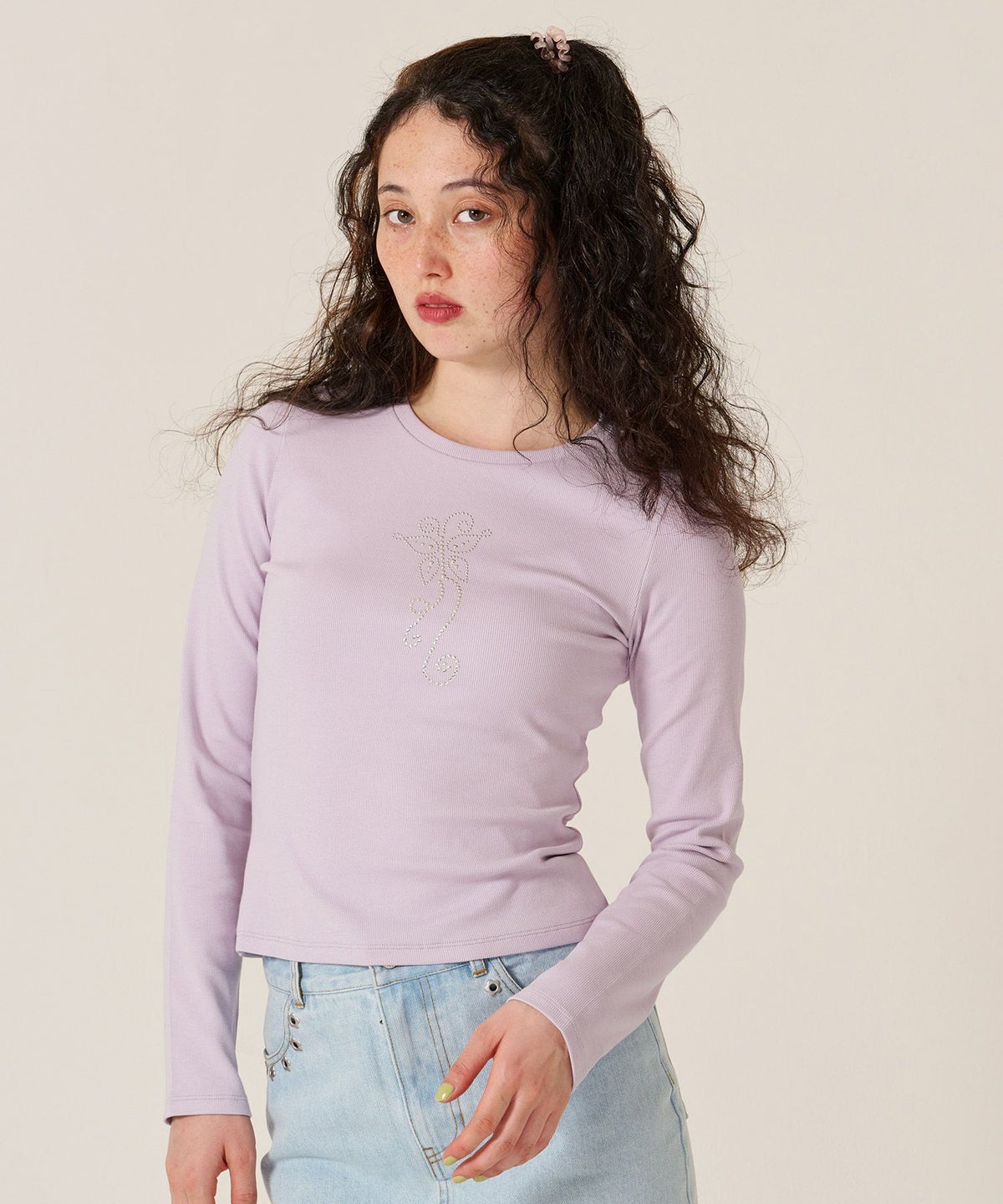 バタフライ/スタッズ/ロンT/カットソー