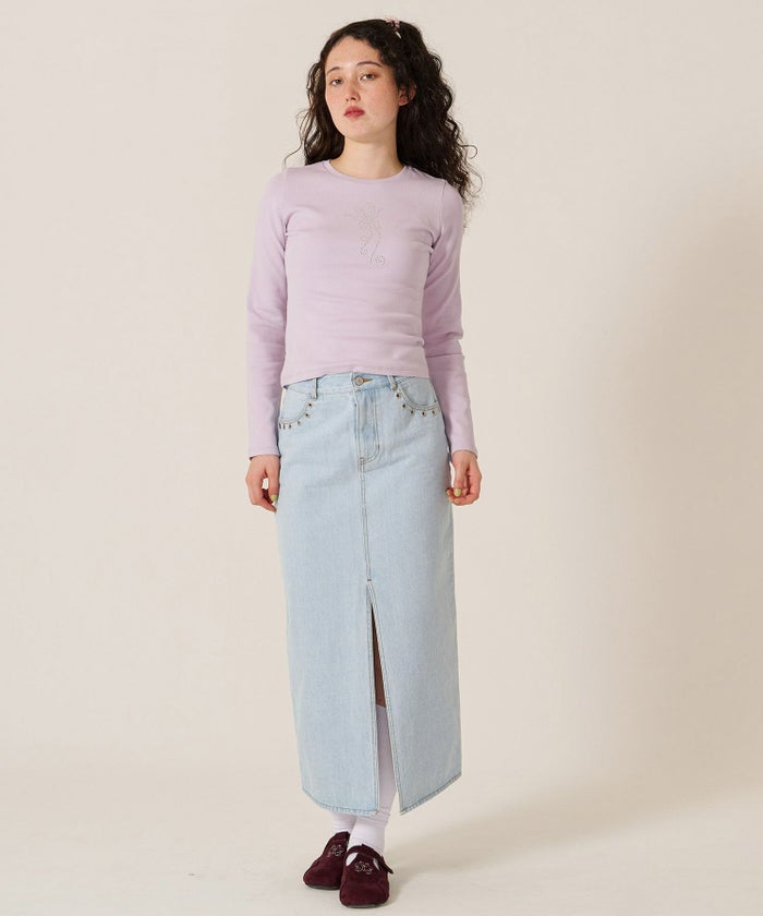 バタフライ/スタッズ/ロンT/カットソー