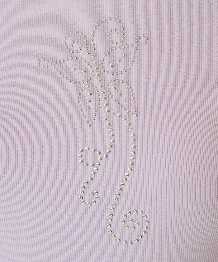 バタフライ/スタッズ/ロンT/カットソー