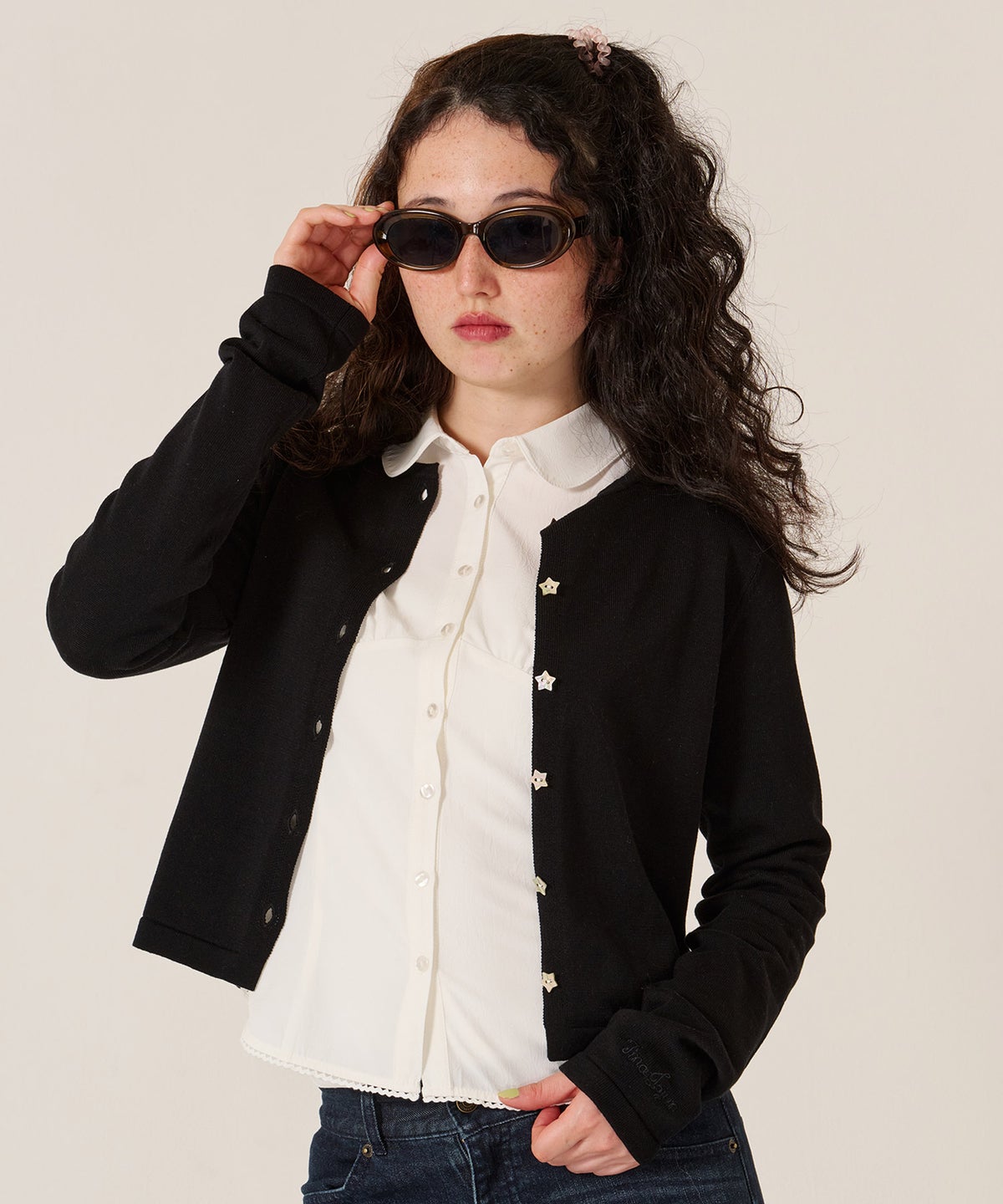 ブラウス/トップス/シャツ/ウエストシェイプ 丸襟 ブラウス TINA：JOJUN