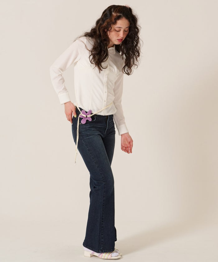 ブラウス/トップス/シャツ/ウエストシェイプ 丸襟 ブラウス TINA：JOJUN