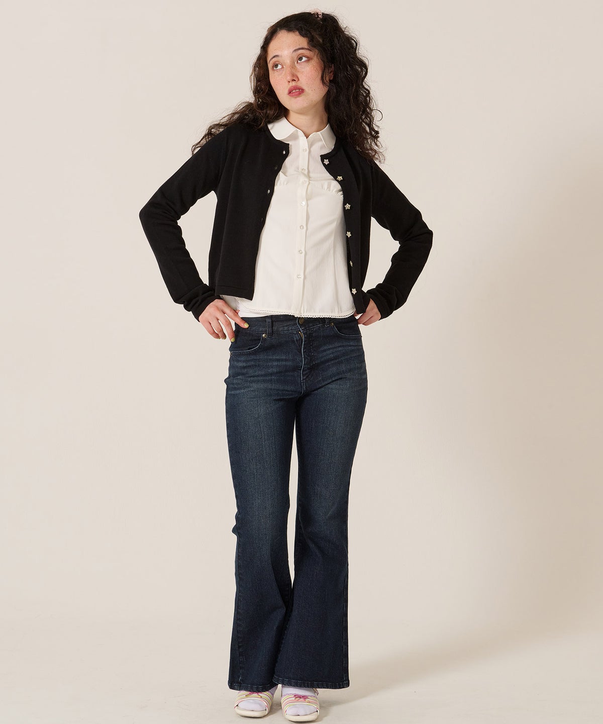 ブラウス/トップス/シャツ/ウエストシェイプ 丸襟 ブラウス TINA：JOJUN